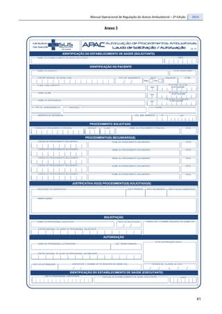 Manual Operacional de Regulação do Acesso Ambulatorial – 2ª Edição 2014
41
Anexo 3
 