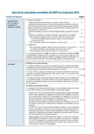 Guía de las principales novedades del IRPF en el ejercicio 2012
Gestión del Impuesto Páginas
Campaña Renta
2012: borrador ...