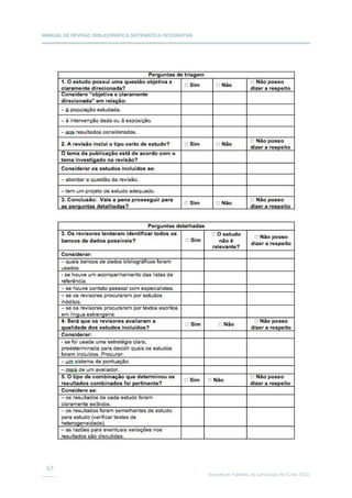 MANUAL DE REVISÃO BIBLIOGRÁFICA SISTEMÁTICA INTEGRATIVA
Suporte ao Trabalho de Conclusão de Curso (TCC)
57
 