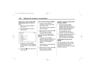 Black plate (24,1)Chevrolet S10 Owner's Manual (GMSA-Localizing-Brazil-8064898) - 2015 -
crc - 7/29/14
7-24 Sistema de conforto e conveniência
Como usar o menu do rádio AM/
FM Operação geral do menu do
rádio
4
Lista de favoritos (Menu AM/FM)
Q
R
Lista de estações AM/FM (Menu
AM/FM)
Q
R
Atualizar a Lista de estações AM/
FM (Menu AM/FM)
Configurações de tom (menu
AM/FM)
MY15_S10_52097291_POR_20141105_v0.5
 