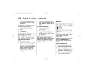 Black plate (44,1)Chevrolet S10 Owner's Manual (GMSA-Localizing-Brazil-8064898) - 2015 -
crc - 7/29/14
7- Sistema de conforto e conveniência
.
.
.
.
Botão PUSH SEL:
g (Anterior/inverso):
.
.
d (Seguinte/avançar):
.
.
Aleatório:
Menu USB
Pastas:
Listas de reprodução:
MY15_S10_52097291_POR_20141105_v0.5
 