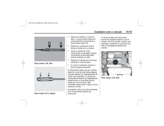 Black plate (15,1)Chevrolet S10 Owner's Manual (GMSA-Localizing-Brazil-8064898) - 2015 -
crc - 7/29/14
Cuidados com o veículo 10-15
Para motor 2.5L flex
Para motor 2.8 L diesel
.
.
.
.
.
Para motor 2.5L flex
MY15_S10_52097291_POR_20141105_v0.5
 