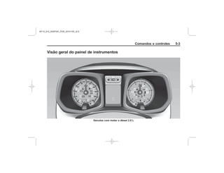 Black plate (3,1)Chevrolet S10 Owner's Manual (GMSA-Localizing-Brazil-8064898) - 2015 -
crc - 7/29/14
Comandos e controles 5-3
Visão geral do painel de instrumentos
Veículos com motor a diesel 2.8 L
MY15_S10_52097291_POR_20141105_v0.5
 