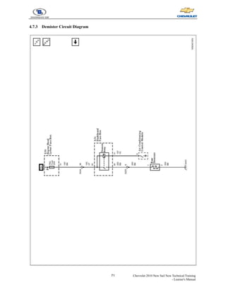 71 Chevrolet 2010 New Sail New Technical Training
- Learner's Manual
4.7.3 Demister Circuit Diagram
 
