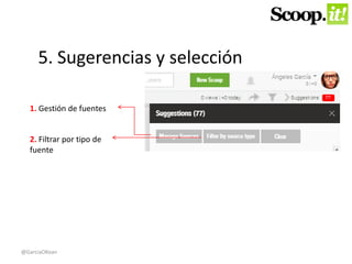 5. Sugerencias y selección 
1. Gestión de fuentes 
2. Filtrar por tipo de 
fuente 
@GarciaOKean 
 