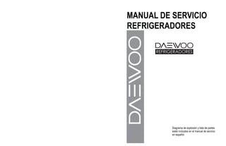 MANUAL DE SERVICIO
REFRIGERADORES
Diagrama de explosión y lista de partes
están incluidos en el manual de servicio
en español
REFRIGERADORES
 