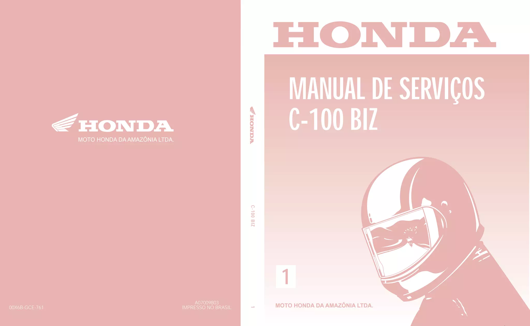 Manual serviço c 100 biz - 00 x6b-gce-761 capa | PDF