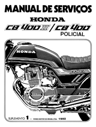 Manual serviço cb400 ii cb400 policial (1982) suplemento ms443821