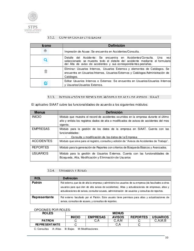 Manual STPS Sistema para dar Avisos de Accidentes de ...