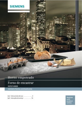 Manual siemens horno independiente hv531ans0