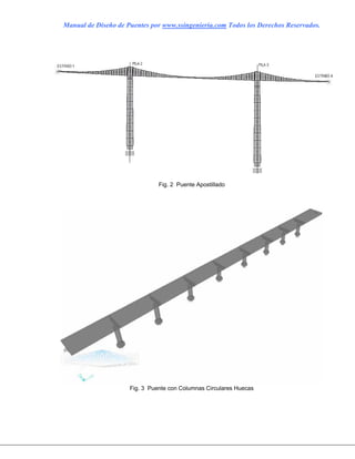 Manual de Diseño de Puentes por www.ssingenieria.com Todos los Derechos Reservados.
Fig. 2 Puente Apostillado
Fig. 3 Puente con Columnas Circulares Huecas
 