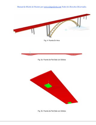 Manual de Diseño de Puentes por www.ssingenieria.com Todos los Derechos Reservados.
Fig. 4 Puente En Arco
Fig. 5a Puente de Flat Slab con Sólidos
Fig. 5b Puente de Flat Slab con Sólidos
 