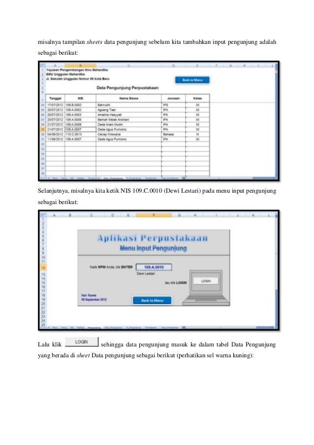 Manual SIPUSTAKA menggunakan Spreadsheet Microsoft Excel 