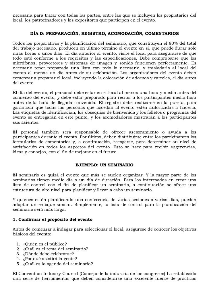 Manual sobre la organización de eventos Manual sobre la organización de eventos