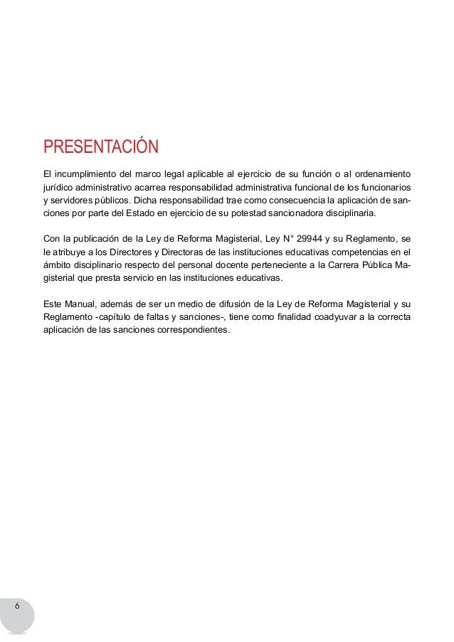 Manual sobre régimen disciplinario para Directores de 
