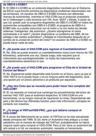 Manual spanish vag-com