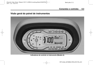 Black plate (3,1)Chevrolet Spin Owner Manual 2015.5 (GMSA-Localizing-Brazil-8268372) -
2015 - crc - 10/27/14
Comandos e controles 5-3
Visão geral do painel de instrumentos
Indicadores de controle no instrumento (Modelo A)
MY15_Spin_52100900_POR_20141103_v0.0
 