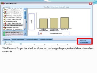 The Element Properties window allows you to change the properties of the various chart
elements.
 
