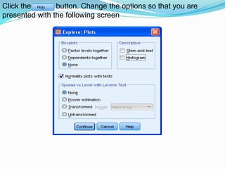 Click the button. Change the options so that you are
presented with the following screen
 