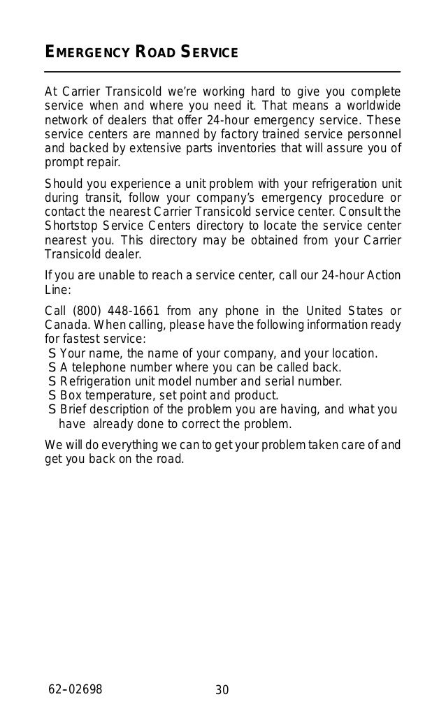 Carrier Manual Service
