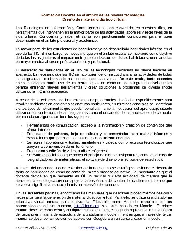 Uso de plataforma moodle para el diseño de material didáctico Uso de plataforma moodle para el diseño de material didáctico