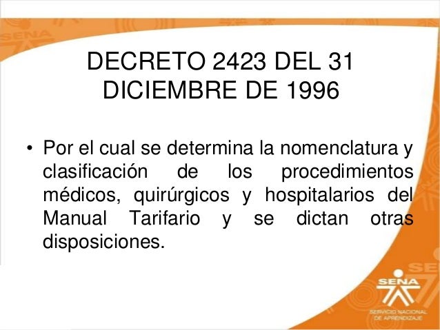 Decreto 2423 De 2016 | manual tarifario soat blog Decreto 2423 De 2016 | manual tarifario soat blog