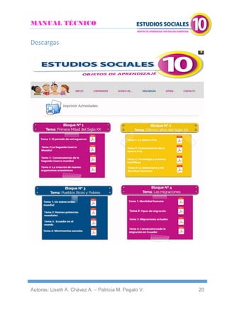 MANUAL TÉCNICO
Autoras: Liseth A. Chávez A. – Patricia M. Pagalo V. 20
Descargas
 