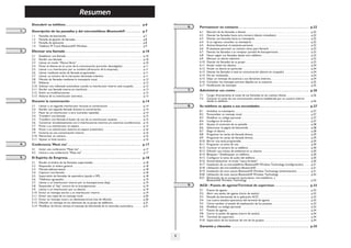 Resumen
Toc

Descubrir su teléfono . . . . . . . . . . . . . . . . . . . . . . . . . . . . . . . . . . . . . . . . . p.6
1.

1.1
1.2
1.3
1.4

2.

Establecer una llamada . . . . . . . . . . . . . . . . . . . . . . . . . . . . . . . . . . . . . . . . . . . . . . . . . . . .
Recibir una llamada . . . . . . . . . . . . . . . . . . . . . . . . . . . . . . . . . . . . . . . . . . . . . . . . . . . . . . .
Llamar en modo “Manos libres”. . . . . . . . . . . . . . . . . . . . . . . . . . . . . . . . . . . . . . . . . . . . .
Poner el altavoz en el curso de la comunicación (auricular descolgado) . . . . . . . . . . . . .
Llamar a su interlocutor por su nombre (directorio de la empresa) . . . . . . . . . . . . . . . .
Llamar mediante teclas de llamada programadas. . . . . . . . . . . . . . . . . . . . . . . . . . . . . . . .
Llamar un número de la marcación abreviada colectiva . . . . . . . . . . . . . . . . . . . . . . . . . .
Filtrado de llamadas mediante la mensajería vocal. . . . . . . . . . . . . . . . . . . . . . . . . . . . . . .
Rellamar . . . . . . . . . . . . . . . . . . . . . . . . . . . . . . . . . . . . . . . . . . . . . . . . . . . . . . . . . . . . . . .
Solicitar una rellamada automática cuando su interlocutor interno está ocupado. . . . . .
Recibir una llamada interna en interfonía. . . . . . . . . . . . . . . . . . . . . . . . . . . . . . . . . . . . . .
Emitir en multifrecuencias . . . . . . . . . . . . . . . . . . . . . . . . . . . . . . . . . . . . . . . . . . . . . . . . .
Aislarse de su interlocutor (secreto) . . . . . . . . . . . . . . . . . . . . . . . . . . . . . . . . . . . . . . . . .

p.10
p.10
p.10
p.11
p.11
p.11
p.11
p.12
p.12
p.12
p.13
p.13
p.13

7.

Llamar a un segundo interlocutor durante la conversación . . . . . . . . . . . . . . . . . . . . . . .
Recibir una segunda llamada durante la conversación . . . . . . . . . . . . . . . . . . . . . . . . . . . .
Pasar de un interlocutor a otro (consulta repetida) . . . . . . . . . . . . . . . . . . . . . . . . . . . . .
Transferir una llamada . . . . . . . . . . . . . . . . . . . . . . . . . . . . . . . . . . . . . . . . . . . . . . . . . . . .
Transferir una llamada al buzón de voz de un interlocutor ausente. . . . . . . . . . . . . . . . .
Conversar simultáneamente con 2 interlocutores internos y/o externos (conferencia) .
Poner a su interlocutor en espera . . . . . . . . . . . . . . . . . . . . . . . . . . . . . . . . . . . . . . . . . . .
Poner a su interlocutor externo en espera (retención) . . . . . . . . . . . . . . . . . . . . . . . . . .
Incluirse en una comunicación interna . . . . . . . . . . . . . . . . . . . . . . . . . . . . . . . . . . . . . . . .
Memorizar un número . . . . . . . . . . . . . . . . . . . . . . . . . . . . . . . . . . . . . . . . . . . . . . . . . . . .
Ajustar el nivel sonoro . . . . . . . . . . . . . . . . . . . . . . . . . . . . . . . . . . . . . . . . . . . . . . . . . . . .

8.

p.14
p.14
p.14
p.15
p.15
p.15
p.15
p.16
p.16
p.16
p.16

El Espíritu de Empresa . . . . . . . . . . . . . . . . . . . . . . . . . . . . . . . . . . . . . . . . p.18
5.1
5.2
5.3
5.4
5.5
5.6
5.7
5.8
5.9
5.10
5.11
5.12
5.13
5.14

Recibir el timbre de las llamadas supervisadas. . . . . . . . . . . . . . . . . . . . . . . . . . . . . . . . . .
Responder al timbre general . . . . . . . . . . . . . . . . . . . . . . . . . . . . . . . . . . . . . . . . . . . . . . .
Filtrado jefe/secretaria . . . . . . . . . . . . . . . . . . . . . . . . . . . . . . . . . . . . . . . . . . . . . . . . . . . .
Capturar una llamada . . . . . . . . . . . . . . . . . . . . . . . . . . . . . . . . . . . . . . . . . . . . . . . . . . . . .
Supervisión de llamadas de operadora (ayuda a OP). . . . . . . . . . . . . . . . . . . . . . . . . . . . .
Teléfonos agrupados. . . . . . . . . . . . . . . . . . . . . . . . . . . . . . . . . . . . . . . . . . . . . . . . . . . . . .
Llamar a un interlocutor interno por su buscapersonas (bip). . . . . . . . . . . . . . . . . . . . . .
Responder al “bip” sonoro de su buscapersonas . . . . . . . . . . . . . . . . . . . . . . . . . . . . . . .
Llamar a un interlocutor por su altavoz. . . . . . . . . . . . . . . . . . . . . . . . . . . . . . . . . . . . . . .
Enviar un mensaje escrito a un interlocutor interno. . . . . . . . . . . . . . . . . . . . . . . . . . . . .
Enviar una copia de un mensaje vocal . . . . . . . . . . . . . . . . . . . . . . . . . . . . . . . . . . . . . . . .
Enviar un mensaje vocal a un destinatario/una lista de difusión . . . . . . . . . . . . . . . . . . . .
Difundir un mensaje en los altavoces de un grupo de teléfonos. . . . . . . . . . . . . . . . . . . .
Modificar de forma remota el mensaje de bienvenida de la centralita automática. . . . . .

p.18
p.18
p.18
p.18
p.18
p.19
p.19
p.19
p.19
p.19
p.20
p.20
p.21
p.21

9.

p.22
p.22
p.22
p.22
p.22
p.23
p.23
p.23
p.23
p.23
p.24
p.24
p.24
p.24
p.24
p.25
p.25

Cargar directamente el coste de sus llamadas en las cuentas cliente . . . . . . . . . . . . . . . . p.26
Conocer el coste de una comunicación externa establecida por un usuario interno
desde su teléfono . . . . . . . . . . . . . . . . . . . . . . . . . . . . . . . . . . . . . . . . . . . . . . . . . . . . . . . . p.26

Su teléfono se ajusta a sus necesidades. . . . . . . . . . . . . . . . . . . . . . . . . . . p.27
8.1
8.2
8.3
8.4
8.5
8.6
8.7
8.8
8.9
8.10
8.11
8.12
8.13
8.14
8.15
8.16
8.17
8.18
8.19
8.20
8.21

Iniciar una conferencia "Meet me" . . . . . . . . . . . . . . . . . . . . . . . . . . . . . . . . . . . . . . . . . . . p.17
Unirse a una conferencia "Meet me" . . . . . . . . . . . . . . . . . . . . . . . . . . . . . . . . . . . . . . . . . p.17

Elección de las llamadas a desviar. . . . . . . . . . . . . . . . . . . . . . . . . . . . . . . . . . . . . . . . . . . .
Desviar las llamadas hacia otro número (desvío inmediato) . . . . . . . . . . . . . . . . . . . . . . .
Desviar sus llamadas hacia su mensajería . . . . . . . . . . . . . . . . . . . . . . . . . . . . . . . . . . . . . .
A su regreso, consultar su mensajería . . . . . . . . . . . . . . . . . . . . . . . . . . . . . . . . . . . . . . . .
Activar/desactivar el asistente personal . . . . . . . . . . . . . . . . . . . . . . . . . . . . . . . . . . . . . . .
El asistente personal: un número único para llamarle . . . . . . . . . . . . . . . . . . . . . . . . . . . .
Desviar las llamadas a su receptor portátil de buscapersonas . . . . . . . . . . . . . . . . . . . . .
Hacer seguir sus llamadas desde otro teléfono . . . . . . . . . . . . . . . . . . . . . . . . . . . . . . . . .
Efectuar un desvío selectivo . . . . . . . . . . . . . . . . . . . . . . . . . . . . . . . . . . . . . . . . . . . . . . . .
Desviar las llamadas de su grupo . . . . . . . . . . . . . . . . . . . . . . . . . . . . . . . . . . . . . . . . . . . .
Anular todos los desvíos. . . . . . . . . . . . . . . . . . . . . . . . . . . . . . . . . . . . . . . . . . . . . . . . . . .
Anular un desvío en particular . . . . . . . . . . . . . . . . . . . . . . . . . . . . . . . . . . . . . . . . . . . . . .
Desviar las llamadas si está en comunicación (desvío en ocupado) . . . . . . . . . . . . . . . . .
No ser molestado . . . . . . . . . . . . . . . . . . . . . . . . . . . . . . . . . . . . . . . . . . . . . . . . . . . . . . . .
Dejar un mensaje de ausencia a sus llamantes internos. . . . . . . . . . . . . . . . . . . . . . . . . . .
Consultar los mensajes escritos dejados en su ausencia . . . . . . . . . . . . . . . . . . . . . . . . . .
Notificación de mensajes . . . . . . . . . . . . . . . . . . . . . . . . . . . . . . . . . . . . . . . . . . . . . . . . . .

Administrar sus costes . . . . . . . . . . . . . . . . . . . . . . . . . . . . . . . . . . . . . . . . p.26
7.1
7.2

Conferencia 'Meet me' . . . . . . . . . . . . . . . . . . . . . . . . . . . . . . . . . . . . . . . . p.17
4.1
4.2

5.

p.7
p.8
p.8
p.9

Durante la conversación . . . . . . . . . . . . . . . . . . . . . . . . . . . . . . . . . . . . . . p.14
3.1
3.2
3.3
3.4
3.5
3.6
3.7
3.8
3.9
3.10
3.11

4.

Pantallas de bienvenida . . . . . . . . . . . . . . . . . . . . . . . . . . . . . . . . . . . . . . . . . . . . . . . . . . . .
Pantalla de gestión de llamadas. . . . . . . . . . . . . . . . . . . . . . . . . . . . . . . . . . . . . . . . . . . . . .
Pantalla de aplicación . . . . . . . . . . . . . . . . . . . . . . . . . . . . . . . . . . . . . . . . . . . . . . . . . . . . .
Teléfono IP Touch Bluetooth® Wireless . . . . . . . . . . . . . . . . . . . . . . . . . . . . . . . . . . . . .

Permanecer en contacto . . . . . . . . . . . . . . . . . . . . . . . . . . . . . . . . . . . . . . p.22
6.1
6.2
6.3
6.4
6.5
6.6
6.7
6.8
6.9
6.10
6.11
6.12
6.13
6.14
6.15
6.16
6.17

Efectuar una llamada . . . . . . . . . . . . . . . . . . . . . . . . . . . . . . . . . . . . . . . . . p.10
2.1
2.2
2.3
2.4
2.5
2.6
2.7
2.8
2.9
2.10
2.11
2.12
2.13

3.

6.

Descripción de las pantallas y del microteléfono Bluetooth® . . . . . . . . p.7

Inicializar su mensajería. . . . . . . . . . . . . . . . . . . . . . . . . . . . . . . . . . . . . . . . . . . . . . . . . . . .
Personalizar su mensaje vocal. . . . . . . . . . . . . . . . . . . . . . . . . . . . . . . . . . . . . . . . . . . . . . .
Modificar su código personal . . . . . . . . . . . . . . . . . . . . . . . . . . . . . . . . . . . . . . . . . . . . . . .
Configurar el timbre . . . . . . . . . . . . . . . . . . . . . . . . . . . . . . . . . . . . . . . . . . . . . . . . . . . . . .
Ajustar el contraste de su pantalla . . . . . . . . . . . . . . . . . . . . . . . . . . . . . . . . . . . . . . . . . . .
Seleccionar la página de bienvenida . . . . . . . . . . . . . . . . . . . . . . . . . . . . . . . . . . . . . . . . . .
Elegir el idioma . . . . . . . . . . . . . . . . . . . . . . . . . . . . . . . . . . . . . . . . . . . . . . . . . . . . . . . . . .
Programar las teclas de llamada directa . . . . . . . . . . . . . . . . . . . . . . . . . . . . . . . . . . . . . . .
Programar las teclas de llamada directa . . . . . . . . . . . . . . . . . . . . . . . . . . . . . . . . . . . . . . .
Borrar una tecla programada . . . . . . . . . . . . . . . . . . . . . . . . . . . . . . . . . . . . . . . . . . . . . . .
Programar un aviso de cita . . . . . . . . . . . . . . . . . . . . . . . . . . . . . . . . . . . . . . . . . . . . . . . . .
Conocer el número de su teléfono . . . . . . . . . . . . . . . . . . . . . . . . . . . . . . . . . . . . . . . . . .
Difundir una música de ambiente en su altavoz . . . . . . . . . . . . . . . . . . . . . . . . . . . . . . . . .
Bloquear / Desbloquear un teléfono . . . . . . . . . . . . . . . . . . . . . . . . . . . . . . . . . . . . . . . . .
Configurar la toma de audio del teléfono . . . . . . . . . . . . . . . . . . . . . . . . . . . . . . . . . . . . .
Activar/desactivar el modo "casco forzado" . . . . . . . . . . . . . . . . . . . . . . . . . . . . . . . . . . .
Instalación de un microteléfono Bluetooth® Wireless Technology (configuración) . . . .
Utilización del microteléfono Bluetooth® . . . . . . . . . . . . . . . . . . . . . . . . . . . . . . . . . . . . .
Instalación de unos cascos Bluetooth® Wireless Technology (sintonización) . . . . . . . . .
Utilización de unos cascos Bluetooth® Wireless Technology . . . . . . . . . . . . . . . . . . . . .
Eliminación de un accesorio (auriculares, microteléfono...)
Bluetooth® Wireless Technology . . . . . . . . . . . . . . . . . . . . . . . . . . . . . . . . . . . . . . . . . . .

p.27
p.27
p.27
p.27
p.28
p.28
p.28
p.29
p.29
p.29
p.29
p.30
p.30
p.30
p.30
p.30
p.31
p.31
p.31
p.32
p.32

ACD : Puesto de agente/Terminal de supervisor. . . . . . . . . . . . . . . . . . . p.33
9.1
9.2
9.3
9.4
9.5
9.6
9.7
9.8
9.9
9.10

Puesto de agente. . . . . . . . . . . . . . . . . . . . . . . . . . . . . . . . . . . . . . . . . . . . . . . . . . . . . . . . .
Abrir una sesión de agente (inicio de sesión) . . . . . . . . . . . . . . . . . . . . . . . . . . . . . . . . . .
Pantalla de bienvenida de la aplicación ACD . . . . . . . . . . . . . . . . . . . . . . . . . . . . . . . . . . .
Los cuatro estados operativos del terminal de agente . . . . . . . . . . . . . . . . . . . . . . . . . . .
Cómo cambiar el estado de explotación de los puestos. . . . . . . . . . . . . . . . . . . . . . . . . .
Modificar su código personal . . . . . . . . . . . . . . . . . . . . . . . . . . . . . . . . . . . . . . . . . . . . . . .
Puesto de agente. . . . . . . . . . . . . . . . . . . . . . . . . . . . . . . . . . . . . . . . . . . . . . . . . . . . . . . . .
Cerrar la sesión de agente (cierre de sesión) . . . . . . . . . . . . . . . . . . . . . . . . . . . . . . . . . .
Terminal de supervisor . . . . . . . . . . . . . . . . . . . . . . . . . . . . . . . . . . . . . . . . . . . . . . . . . . . .
Supervisión de los buzones de voz de los grupos . . . . . . . . . . . . . . . . . . . . . . . . . . . . . . .

p.33
p.33
p.33
p.33
p.33
p.33
p.34
p.34
p.34
p.34

Garantía y cláusulas . . . . . . . . . . . . . . . . . . . . . . . . . . . . . . . . . . . . . . . . . . p.35
5

 
