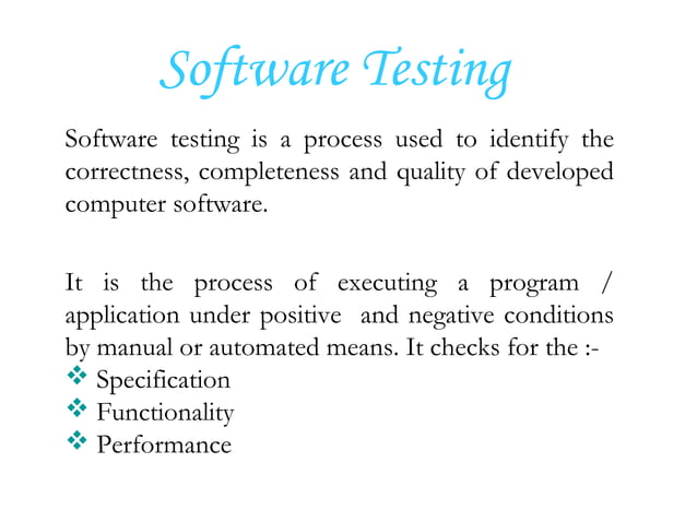 Software Testing Fundamentals | PPT | Operating Systems | Computer ...