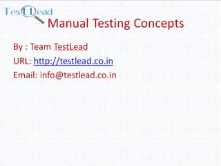 Manual Testing Concept