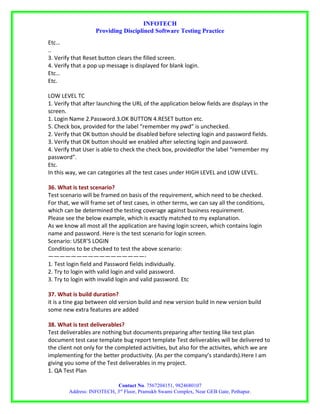 Manual testing interview questions by infotech | DOC