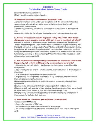 Manual testing interview questions by infotech | DOC