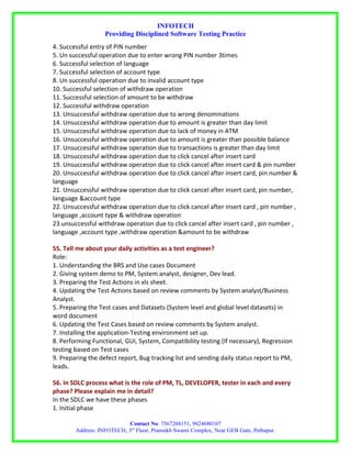 Manual testing interview questions by infotech | DOC
