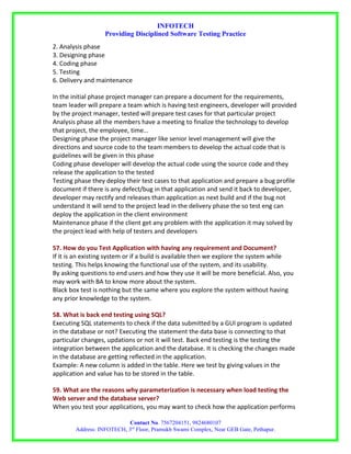 Manual testing interview questions by infotech | DOC