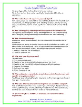 Manual testing interview questions by infotech | DOC