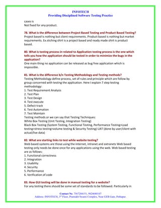 Manual testing interview questions by infotech | DOC