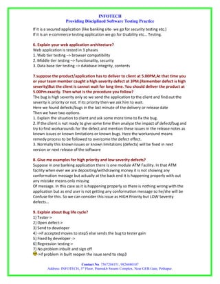Manual testing interview questions by infotech | DOC