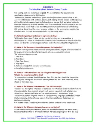 Manual testing interview questions by infotech | DOC