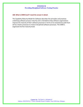 Manual testing interview questions by infotech | DOC