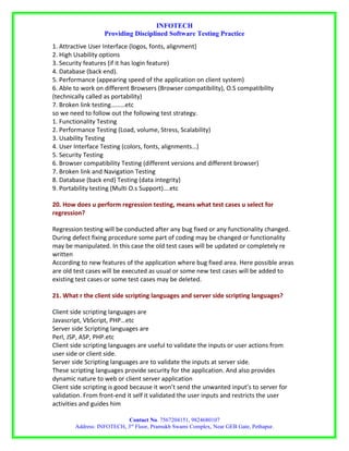 Manual testing interview questions by infotech | DOC