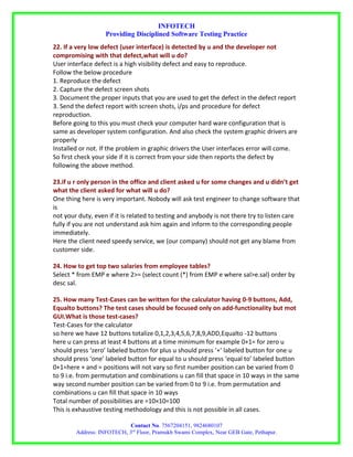 Manual testing interview questions by infotech | DOC