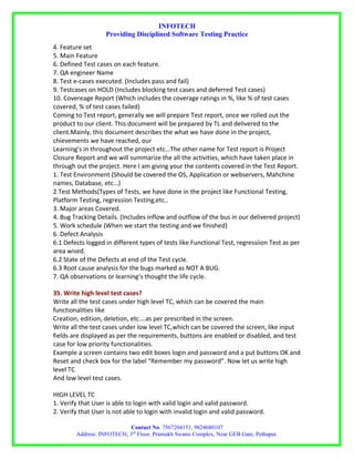 Manual testing interview questions by infotech | DOC