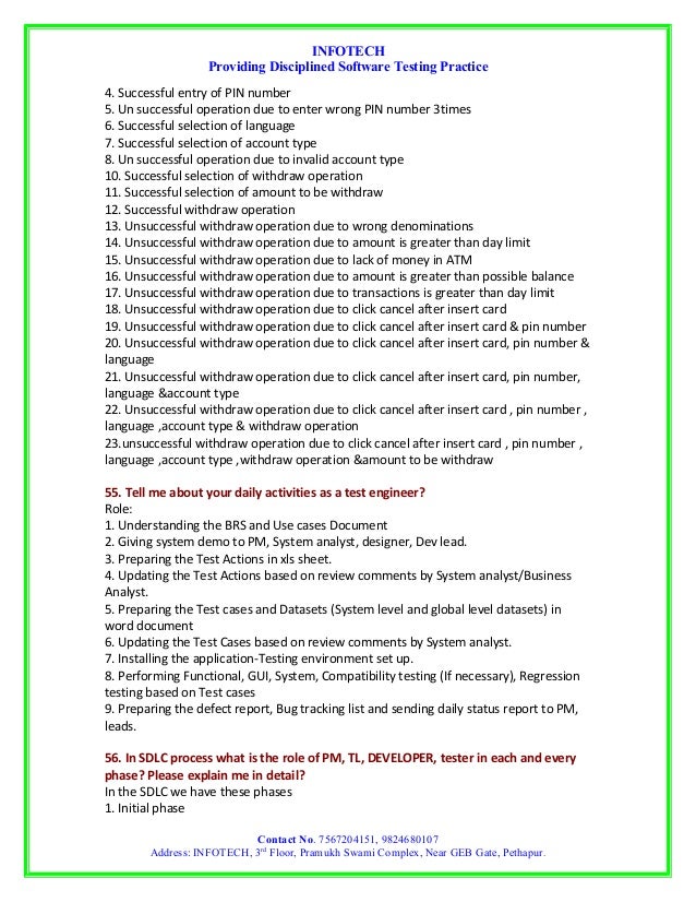 Manual testing interview questions by infotech