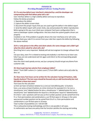 Manual testing interview question by INFOTECH | DOC