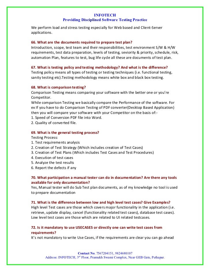 manual testing interview question by infotech 17 728