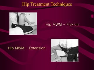 Hip Treatment Techniques
Hip MWM - Flexion
Hip MWM - Extension
 