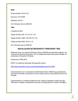 Windows Server Tmg Instalación y Configuración Microsoft Forefront TMG | PDF
