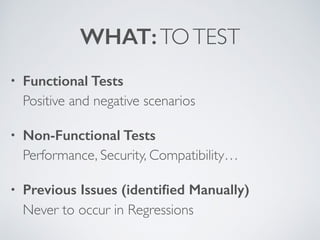 From Manual to Automated Tests - STAC 2015