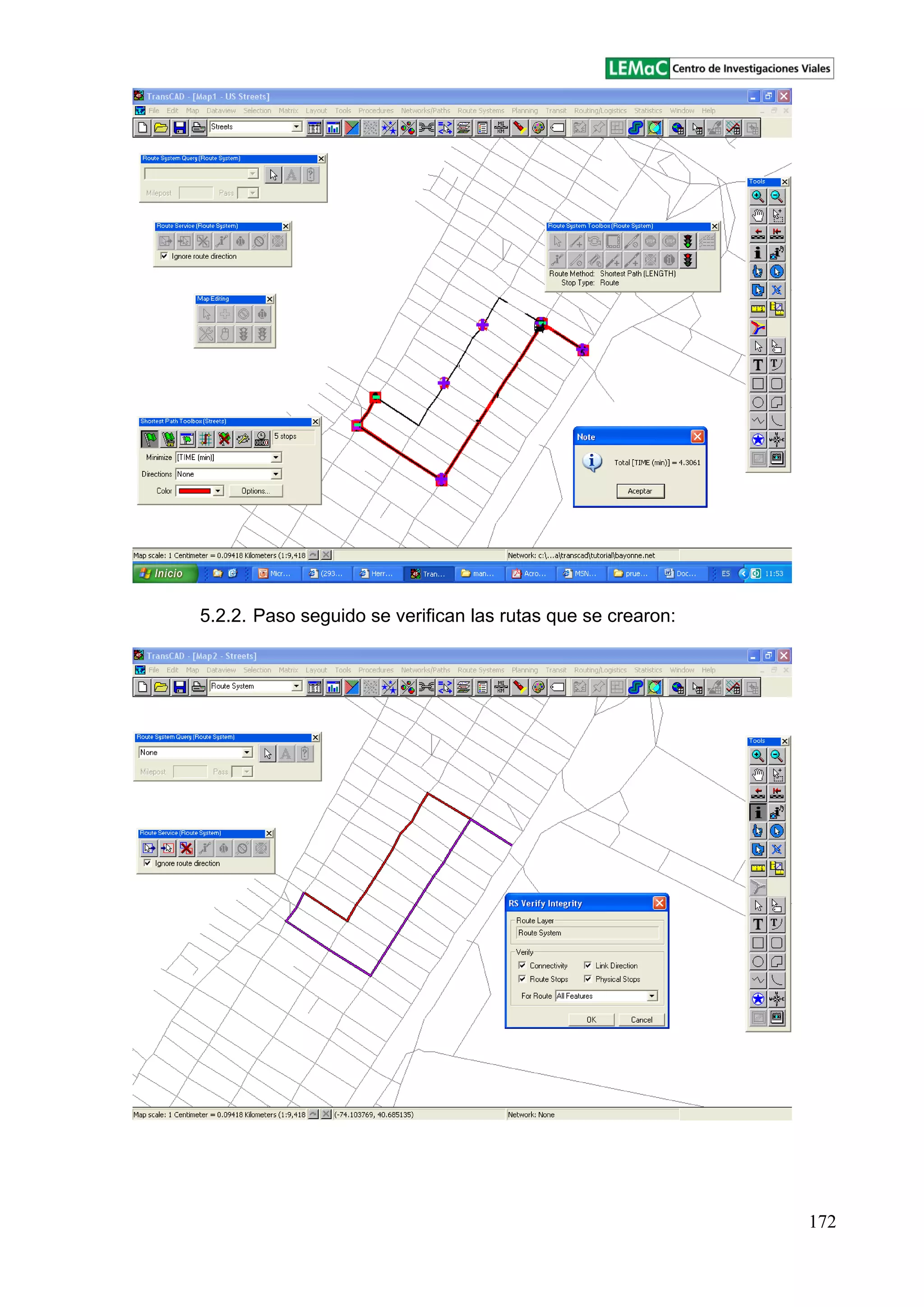 172
5.2.2. Paso seguido se verifican las rutas que se crearon:
 