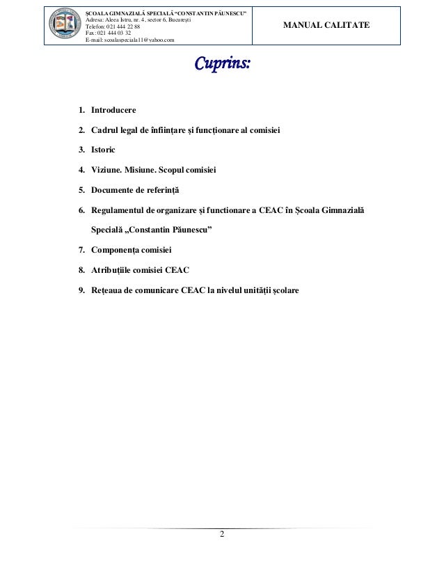 Manualul Calitatii 2018 2019